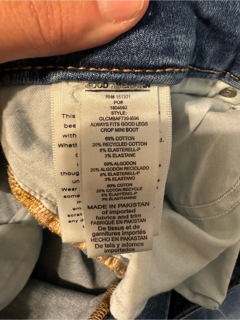 Good American Always Fits Plus High-Rise Blue Denim Straight Jeans - Picture 5 of 5